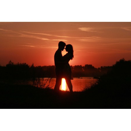 loving couple at sunset Photographic Print Poster