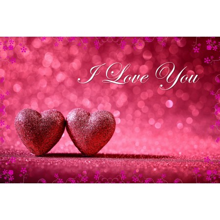 Valentine Photographic Print Poster I love you hearts