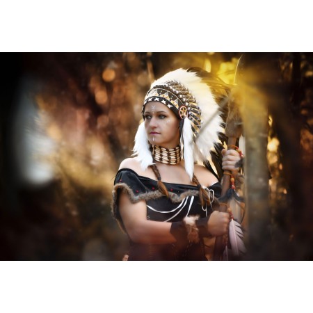 Native American Tribes, Photographic Print Poster Apache wigwam, Native American Headdress Woman