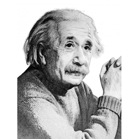 Albert Einstein 24"x18" Pencil Art Poster Portrait Theoretician Physician