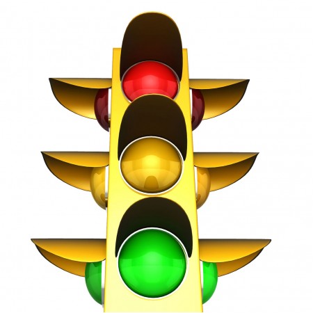 Traffic Light Photographic Print Poster with red green and yellow lights
