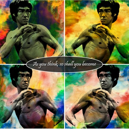 Bruce Lee  Quotes, Art Print 24"x24" Poster As you think, so shall you become