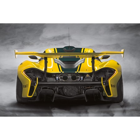 24"x36" McLaren P1 GTR Limited Rear Spoiler Yellow Photo Quality Print Poster