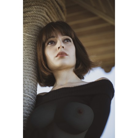 Young Woman See Through Breasts Photo Print Poster Braless