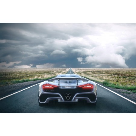 Hennessey Venom GT F5 2017 Photographic Print Poster Sports Cars, silver, rear Art Print creative photo