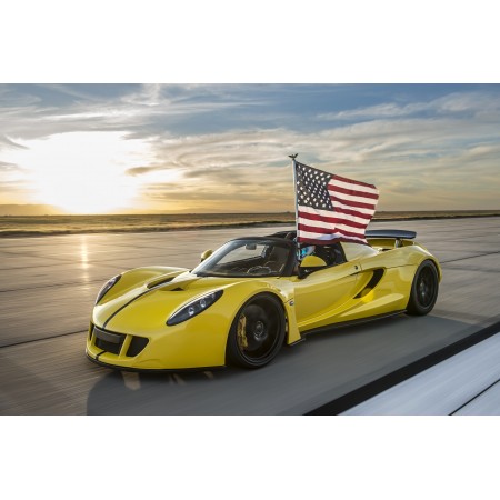 Hennessey Venom gt spyder Photographic Print Poster Sports Cars, yellow, racing Art Print creative photo