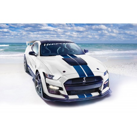 2020 Hennessey Venom Mustang GT500 Photographic Print Poster white, front Art Print creative photo