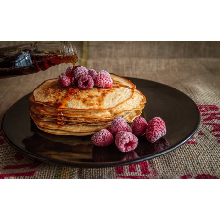 Pancakes Maple Syrup Sweet Food Breakfast 24"x36" Photographic Print Poster Food & Beverages