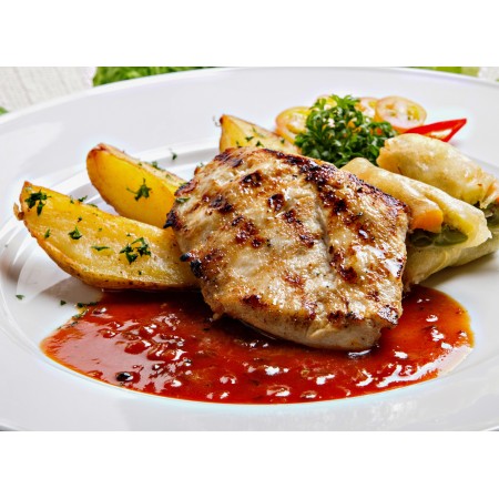 Chicken Steak Menu Food Lunch Restaurant Cooking 33"x24" Photographic Print Poster 