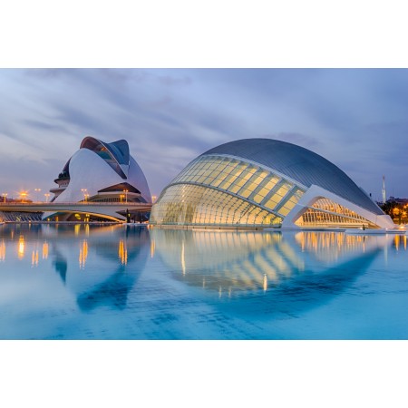 35x24 in Photographic Print Poster Valencia Spain Calatrava Sunset City of arts Landscape