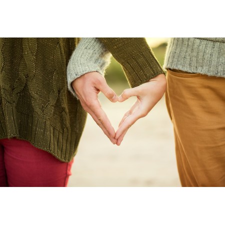 36x24 in Photographic Print Poster Hands Heart Couple Woman Man People Love Symbol