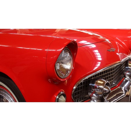 42"x24" Photographic Print Poster Red Car Headlight  Vintage Vehicle Old