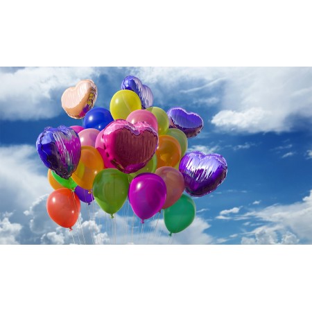 41x24 in Photographic Print Poster Balloons Party Colors Rubber Fly Helium Air