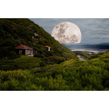 36x24 in Photographic Print Poster Supermoon Full moon Moonlight Night Moon Lunar