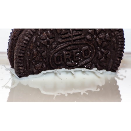 42x24 in Photographic Print Poster Milk Biscuit Inject Oreo Chocolate Slow motion