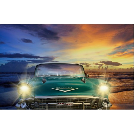 37"x24" Photographic Print Poster Classic Car Vehicle Retro Vintage Chevrolet Old