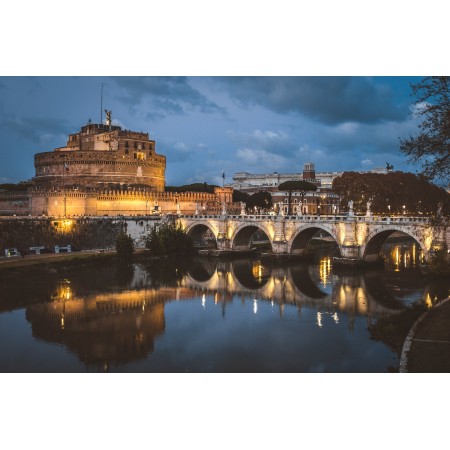 36x24 in Photographic Print Poster Rome Castle Castel Sant'angelo Landmark Roman