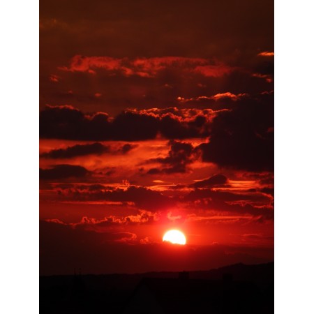 24x18 in Photographic Print Poster Sun Sky Sunset Sunlight Silhouette Dusk Red sky