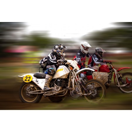 36"x24" Photographic Print Poster Motocross Side Car Race Motorsport Speed Fast