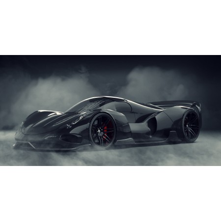 47x24 in Photographic Print Poster Black Car Concept Vehicle Auto Speed