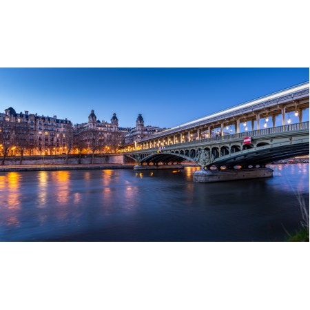 42x24 in Photographic Print Poster Paris Bridge France River Seine Metro Lights