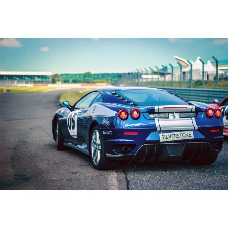 36"x24" Photographic Print Poster Car Race Ferrari Racing Car Pirelli Speed Blue