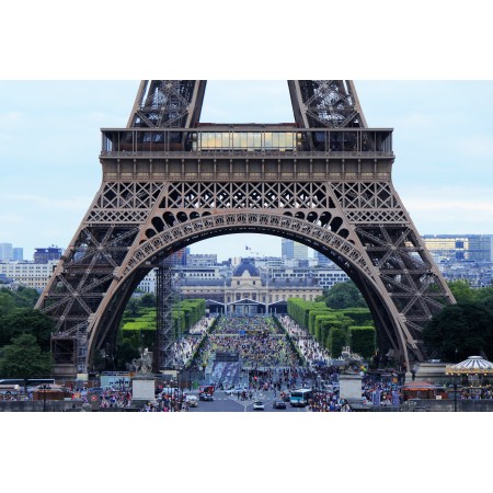 35x24 in Photographic Print Poster Eiffel tower Arch Tourism Crowd Paris France