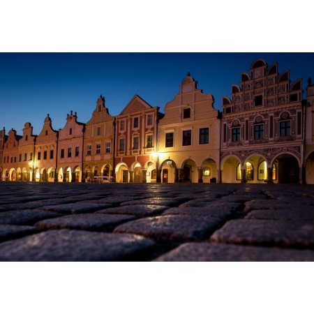 35x24 in Photographic Print Poster Square Old Night City Architecture Czech republic