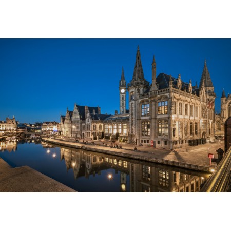 35x24 in Photographic Print Poster Ghent, Flanders Belgium Channel Canal