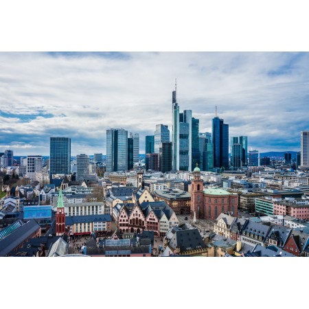 36"x24" Photographic Print Poster Frankfurt Main Skyline Storm clouds Germany