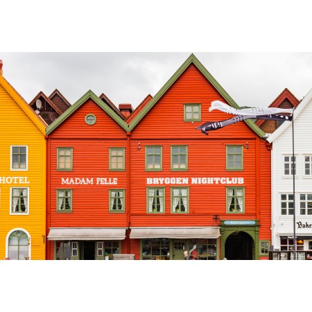 36x24 in Photographic Print Poster Houses Street City Bryggen Norway Historic center