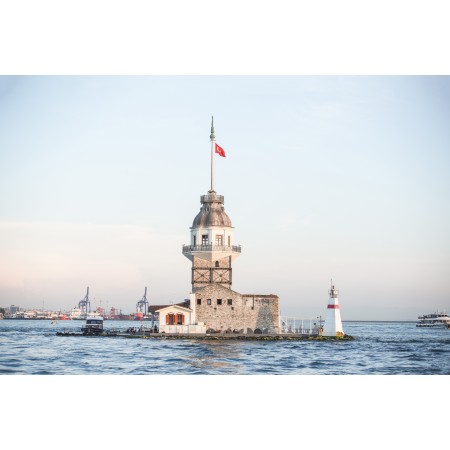 36x24 in Photographic Print Poster Istanbul Maiden tower Turkey Tourism Sunset Ferry