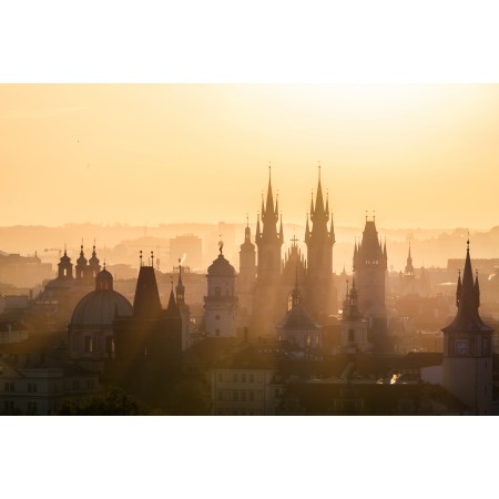 36x24 in Photographic Print Poster Prague Buildings Sunrise Sunset Sun rays Sunlight