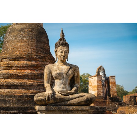 36"x24" Photographic Print Poster Buddha Statue Thailand Buddhism Meditation Ruins