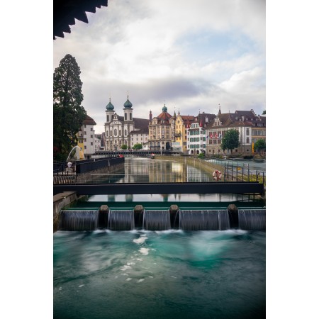 24x16 in Photographic Print Poster Waterfall Cityscape Switzerland Lucerne City Swiss