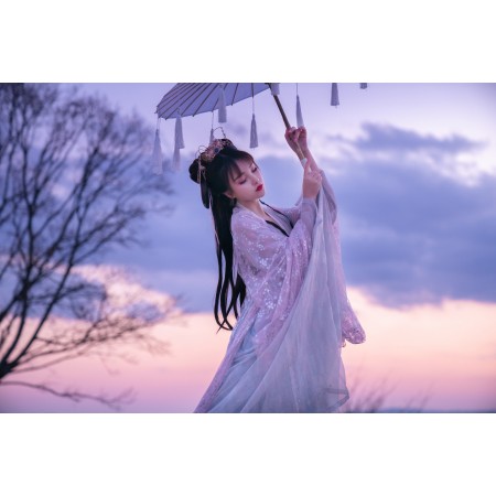 36x24 in Photographic Print Poster Woman Parasol Japanese Kimono Traditional wear