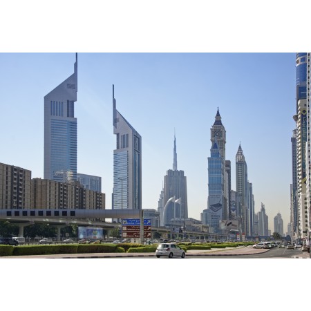 36"x24" Photographic Print Poster U a e Dubai Sheikh zayed road City Skyscrapers