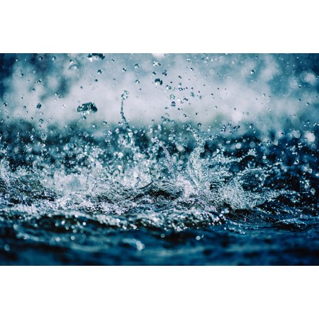 36x24 in Photographic Print Poster Water Inject Background Drop of water Wet Blue