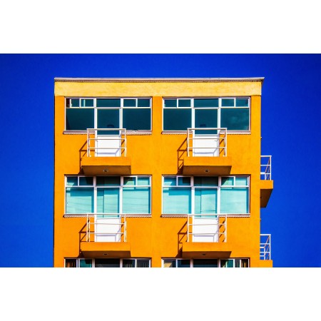 36x24 in Photographic Print Poster Building Windows Balconies Facade Apartments Flats