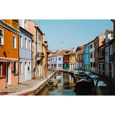 36x24 in Photographic Print Poster Venice Burano Italy House Colorful Water Travel