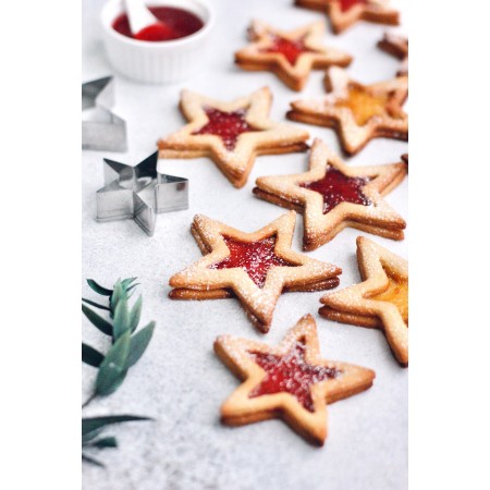 24x16 in Photographic Print Poster Cookies Stars Christmas Pastry Baking