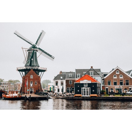 Photographic Print Poster Photographic Windmill Mill River Wind Holland Netherlands