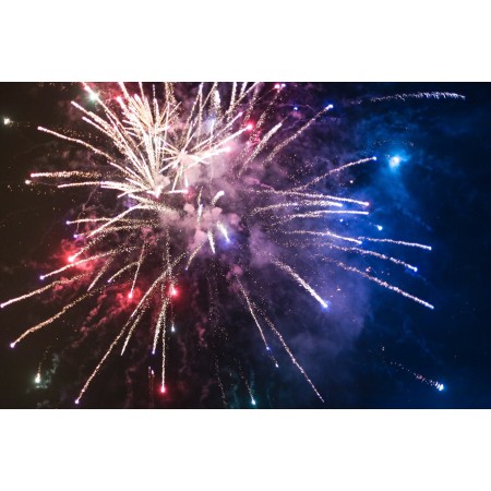 35x24 in Photographic Print Poster Fireworks Sparkle Sky Glow Explode Shimmer