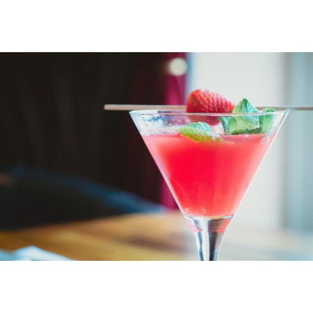 35x24 in Photographic Print Poster Cocktail Drink Strawberry Glass Beverage Bar