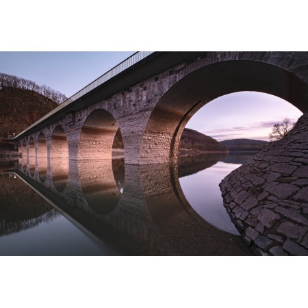 Poster Bridge River Reflection Water Architecture Arches