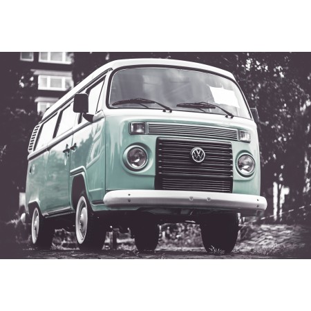 35"x24" Poster Vw Bulli Vw Bus Camper Classic Vehicle Antique