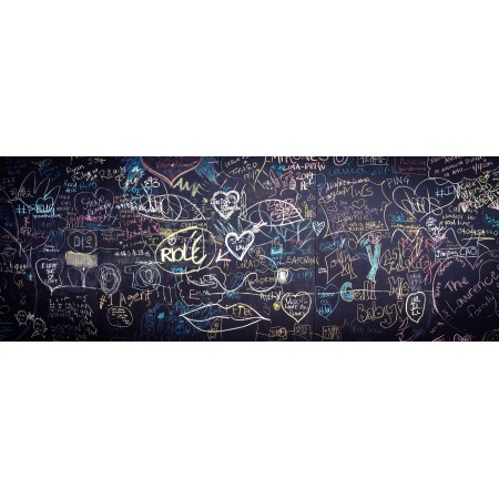 24x8in Poster Graffiti Chalkboard Blackboard Love Hand Drawn