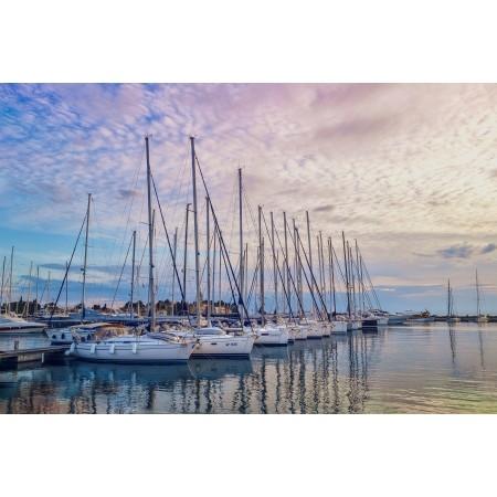 36x24in Poster Yachts Boats Sunset Marine Sunlight Wharf