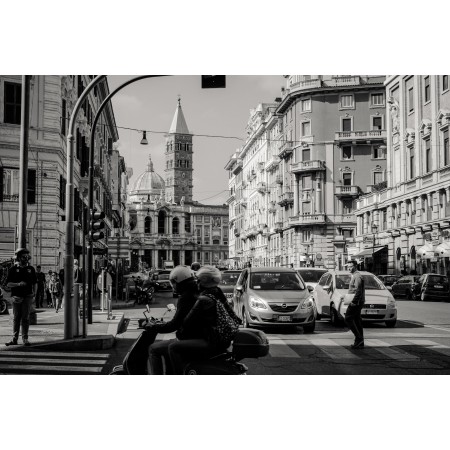 36x24in Poster Rome City Italy Traffic Cars Vehicles Street