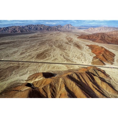 36x24in Poster Desert Highway Road Geology Aerial Nature Relief